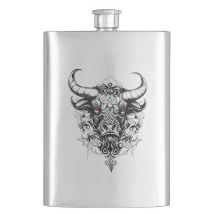 Bull Wild Animal Natuur Illustratie Art Tattoo Flacon