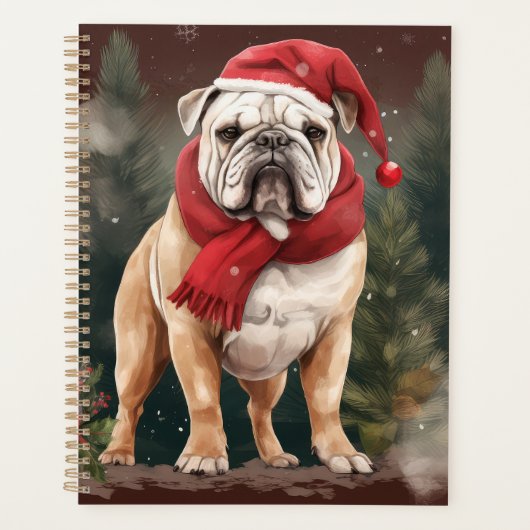 Bulldog à Noël de neige (Devant)