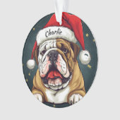 Bulldog aangepaste kerst ornament (voorkant)