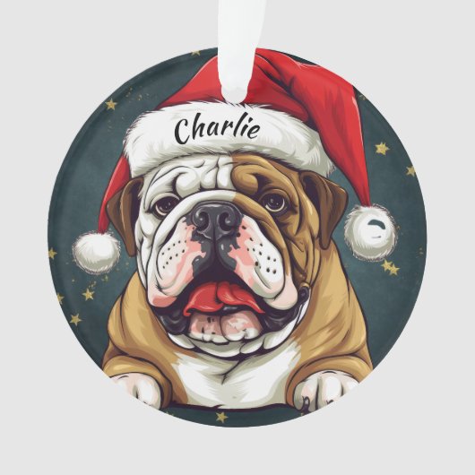 Bulldog aangepaste kerst ornament (voorkant)
