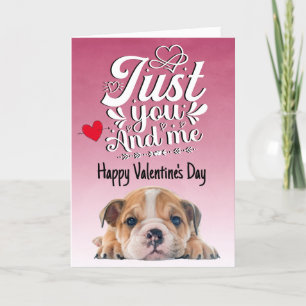 Bulldog aangepaste Valentijnsdag Vakantiegroet Feestdagen Kaart