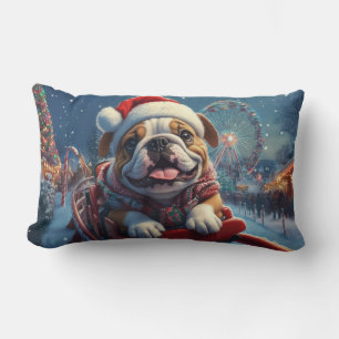 Bulldog Achterbaan Kerstmis Kussen