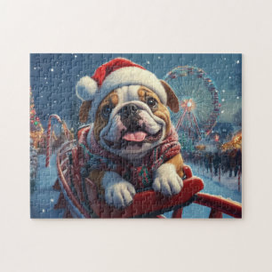 Bulldog Achterbaan Kerstmis Legpuzzel