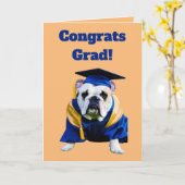 Bulldog-Afstuderen Kaart (Gele Bloem)