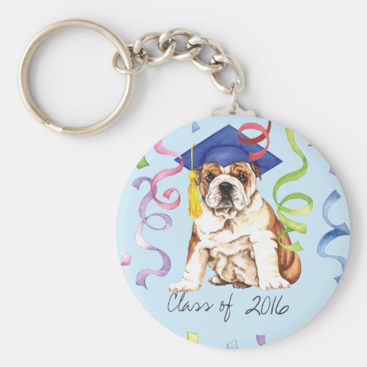 Bulldog Afstuderen Sleutelhanger (Voorkant)