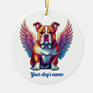 Bulldog Angel Dog Memorial Ornament