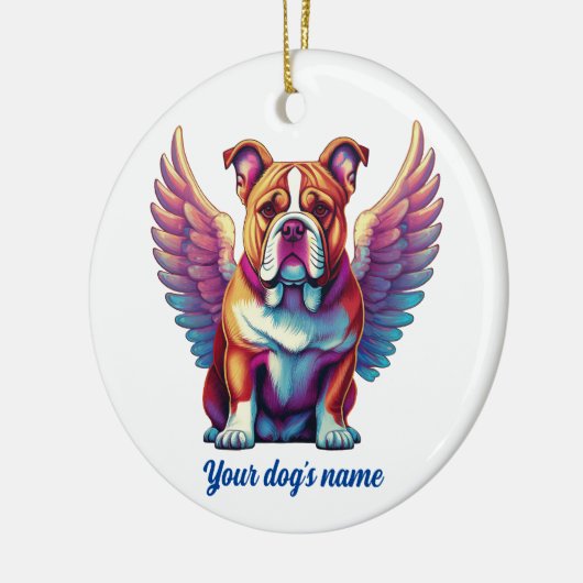 Bulldog Angel Dog Memorial Ornament (Links)