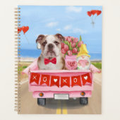 Bulldog anglais Saint-Valentin Coeurs de camion (Devant)