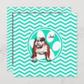 Bulldog; Aqua Green Chevron Kaart (Voorkant / Achterkant)