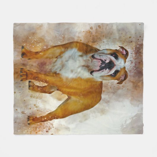 Bulldog Art Engelse Bulldog liefhebbers Fleece Deken (Voorkant (Horizontaal))