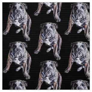 Bulldog Art Fabric Dog Art Pattern Fabric Stof