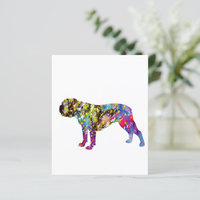 Bulldog Art Waterverf Portret (Staand voorkant)