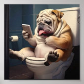 Bulldog Badkamer Wand Poster (Voorkant)