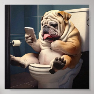 Bulldog Badkamer Wand Poster