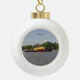 Bulldog bal of sneeuwvlok ornament