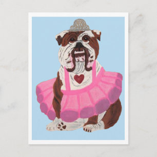 Bulldog Ballerina Feestdagenkaart