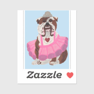 Bulldog Ballerina Sticker