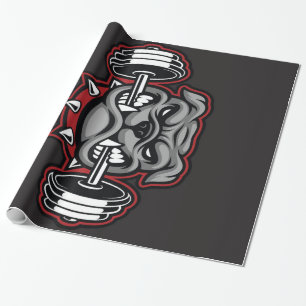 Bulldog Barbell Gewichtstraining Bulldog Lover Gif Cadeaupapier