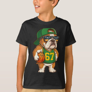 Bulldog Basketbal 67 Gen Alpha Slang Srts Hond Jon T-shirt