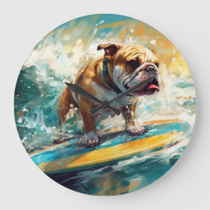 Bulldog Beach Surfschilderij Grote Klok