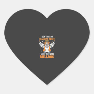 Bulldog Beschermengel Hond Hart Sticker