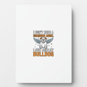 Bulldog Beschermengel Vintage Hond Liefhebber Shir Fotoplaat