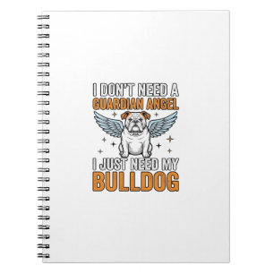 Bulldog Beschermengel Vintage Hond Liefhebber Shir Notitieboek