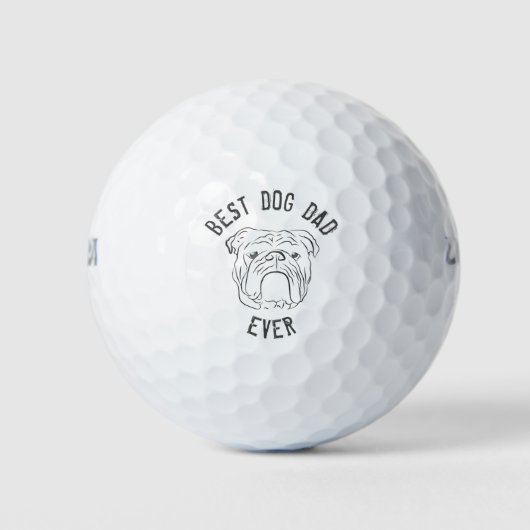 Bulldog, Best Dog Dad Ever Golfballen (Voorkant)