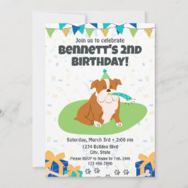 Bulldog Birthday Invitation Kaart