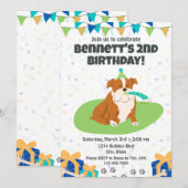 Bulldog Birthday Invitation Kaart (Voorkant / Achterkant)