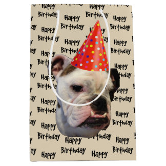 Bulldog Birthday Party Pet Medium Cadeauzakje