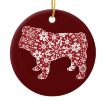 Bulldog, Boho kerstsnowflakes