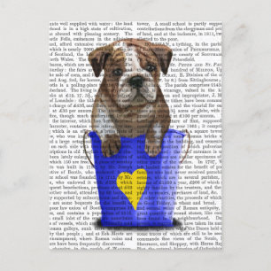 Bulldog Bucket of Love Blue Briefkaart