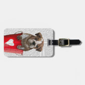 Bulldog Bucket of Love Red Bagagelabel (Voorkant horizontaal)