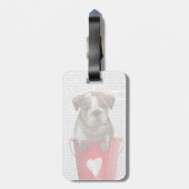 Bulldog Bucket of Love Red Bagagelabel (Achterkant verticaal)