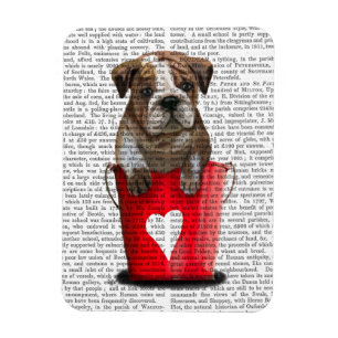 Bulldog Bucket of Love Red Magneet