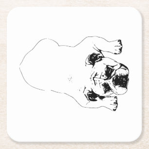 Bulldog Cheer Tafel Coaster Vierkante Kartonnen Onderzetter
