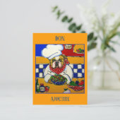 Bulldog Chef Briefkaart (Staand voorkant)