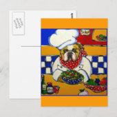 Bulldog Chef Briefkaart (Voorkant / Achterkant)