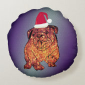 Bulldog, Chien Nouvel An Coussin rond (Dos)