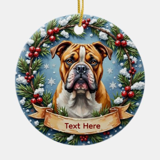 Bulldog Christmas Ornament (Voorkant)