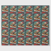 Bulldog Christmas Santa Bag Adventure Cadeaupapier (Vlak)