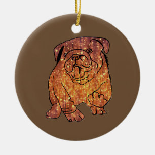 Bulldog Circle-Ornament Keramisch Ornament