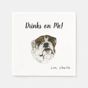Bulldog Cocktail Napkins Servet