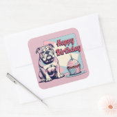 Bulldog Colorful Vierkante Sticker (Envelop)