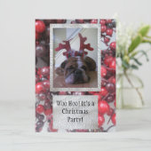 Bulldog comme fête de Noël des rennes Invitations (Debout devant)