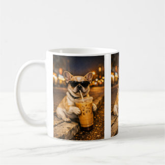 Bulldog con café helado – Estilo urbano y cool Koffiemok