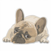 BULLDOG CUTE PUPPY BIG DIE CUT STICKER 4 VOITURE (Devant)
