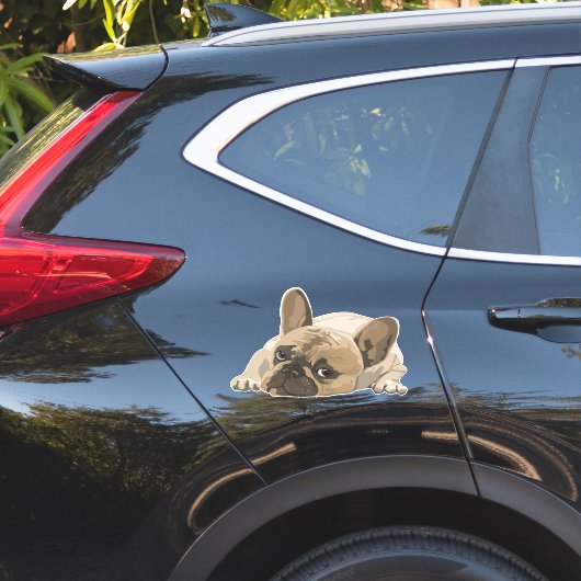 BULLDOG CUTE PUPPY BIG DIE CUT STICKER 4 VOITURE (Coté voiture)