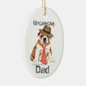 Bulldog Dad Ceramic Ornament (Rechts)